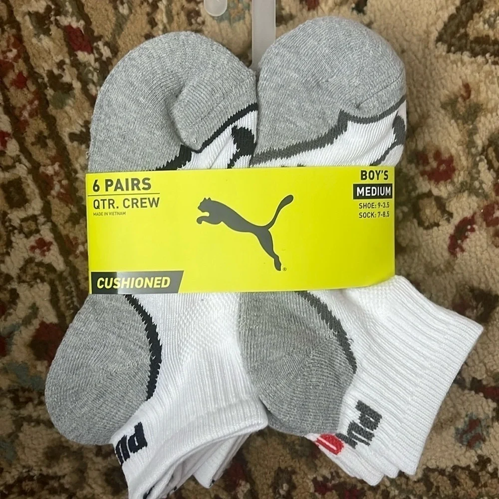 Puma 6 pairs medium boys socks